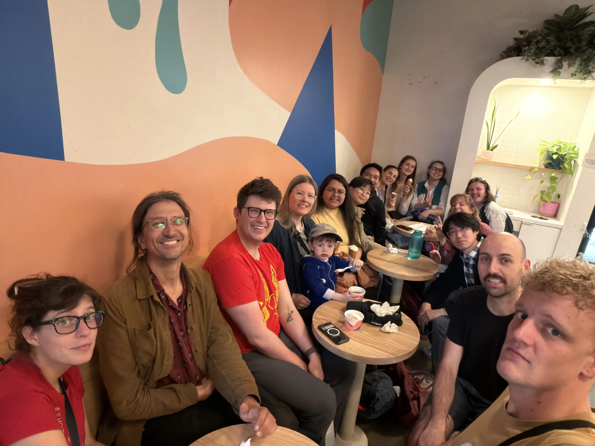 A group selfie of COSSEE members at an ice cream shop